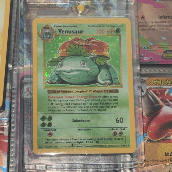 venusaur holographic card Pokemon TCG shadowless Venusaur Holographic Collector Card -15/102
